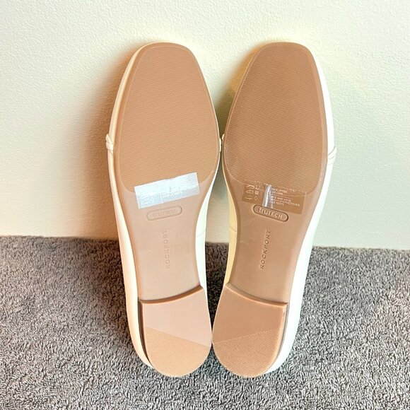 Rockport Womens Size 6.5 Chain Cream Ivory Leathers Slip On Ballet Flats‎ Shoes - Picture 9 of 13